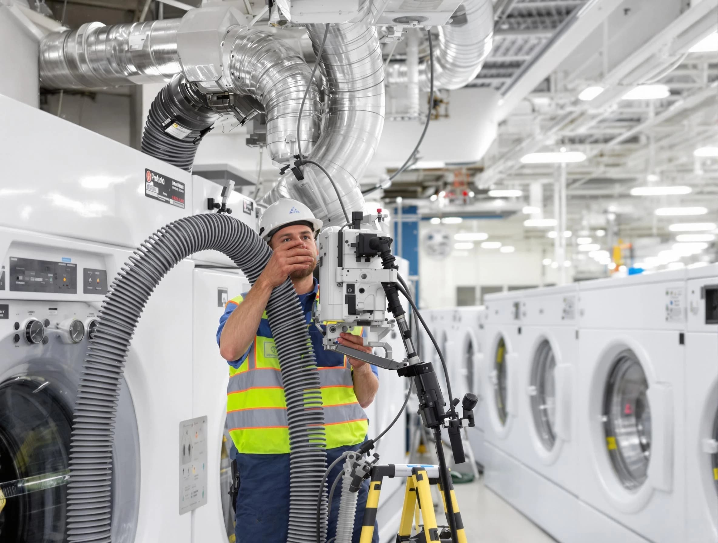 Lithia Springs Dryer Vent Cleaning team performing commercial-grade dryer vent cleaning at a business facility in Lithia Springs